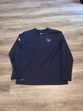 Men's Nike Navy Houston Texans Sideline Coach Staff Issued Long Sleeve Sz Large